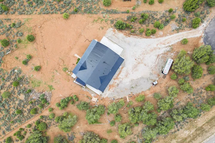 Aerial view of sparsely populated area