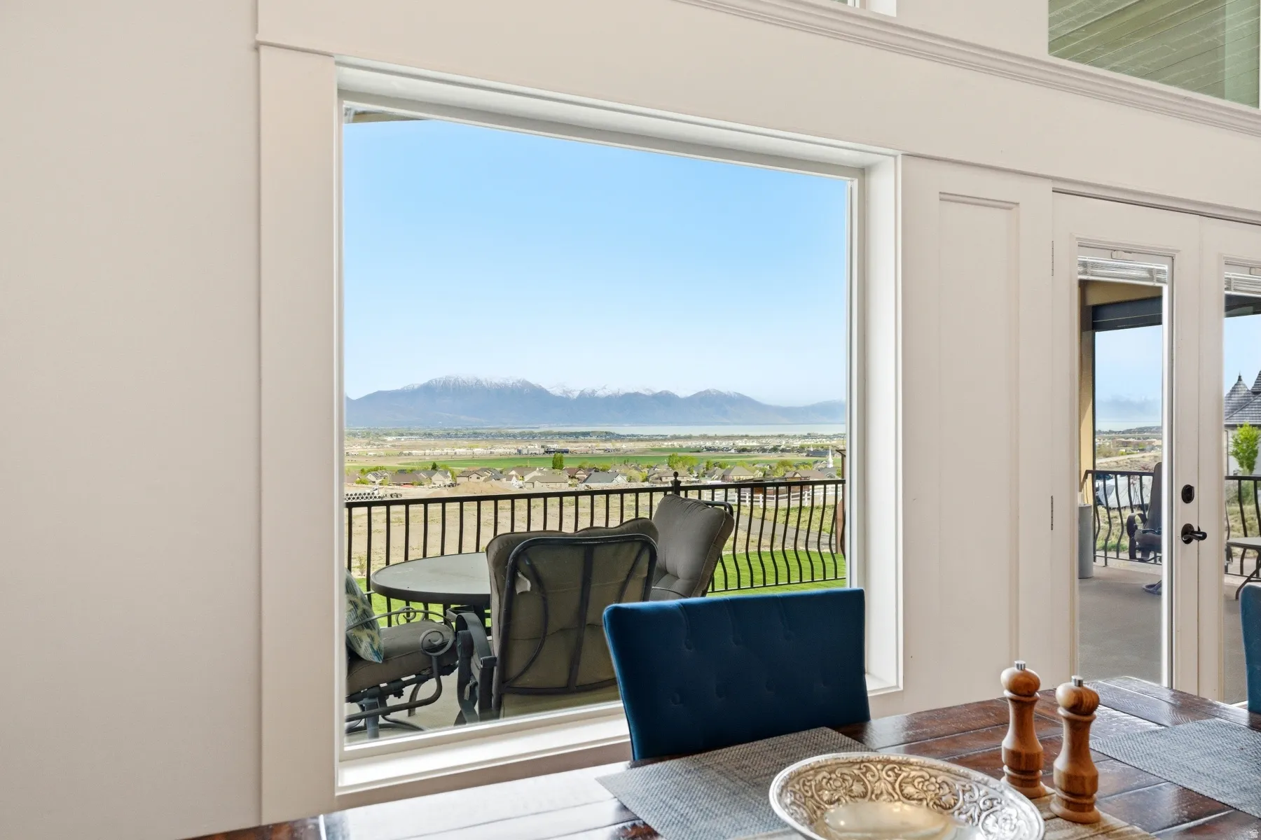 Balcony with a mountain view