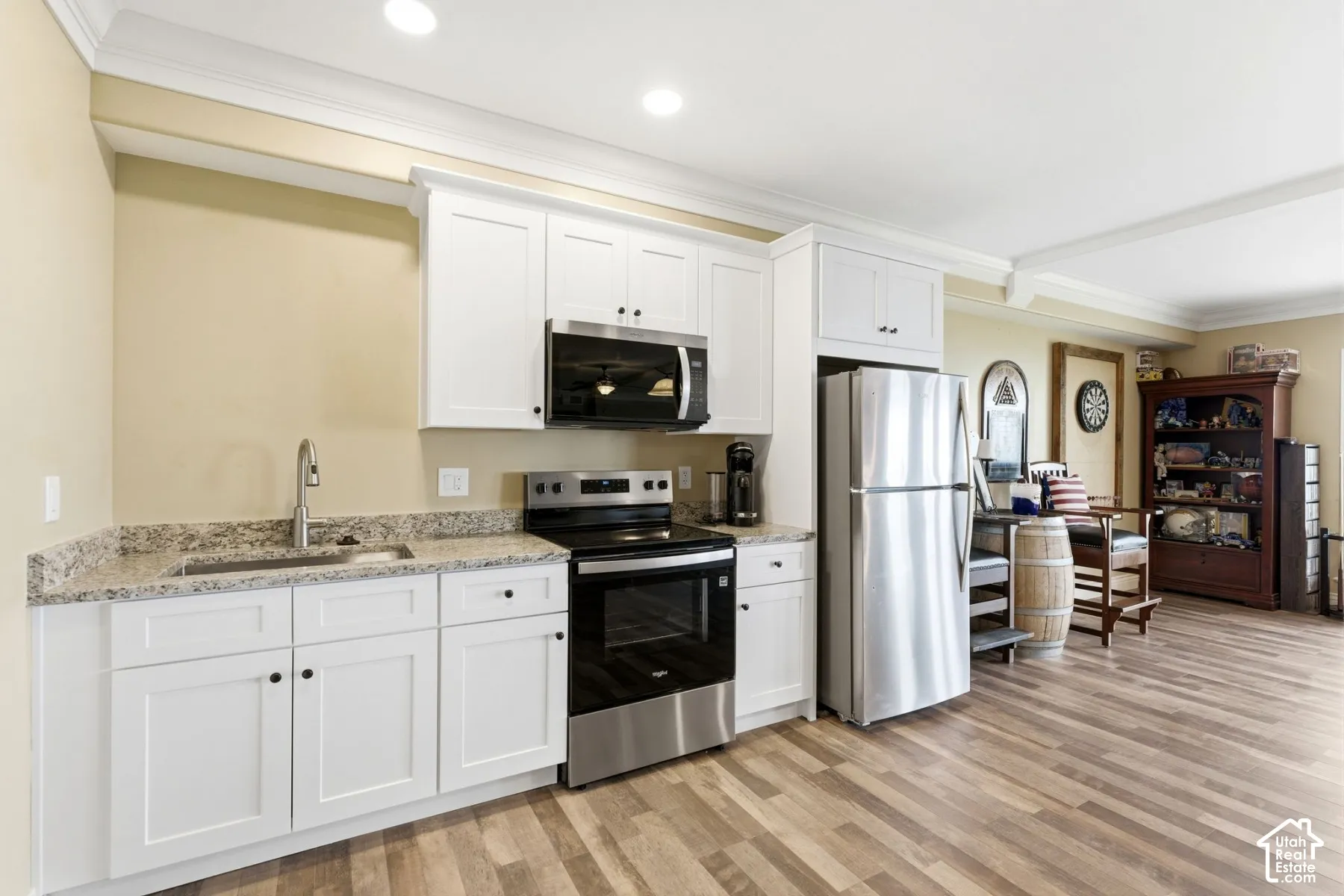 BRAND NEW Basement Kitchen featuring stainless steel appliances,