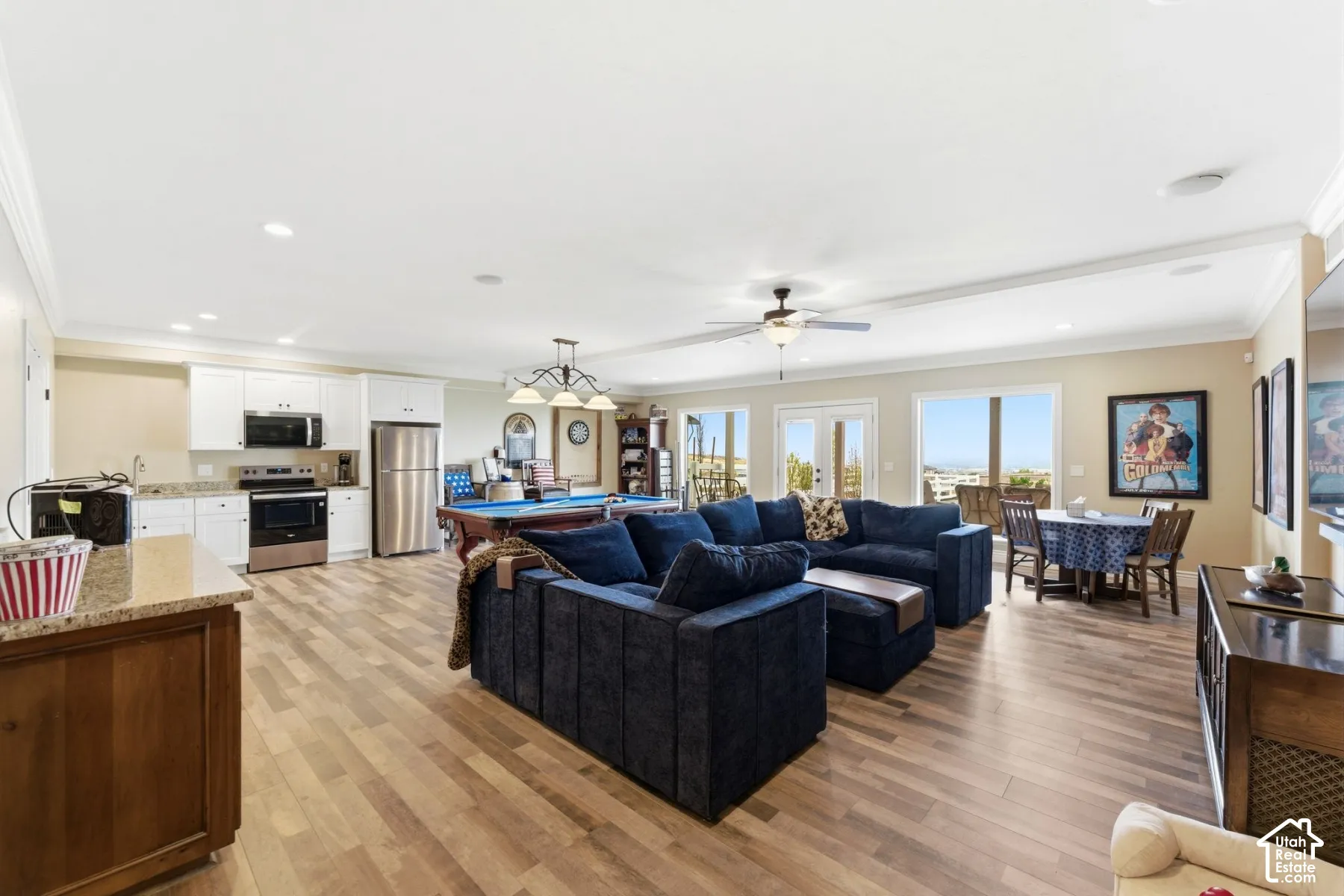 Basement living room with great views