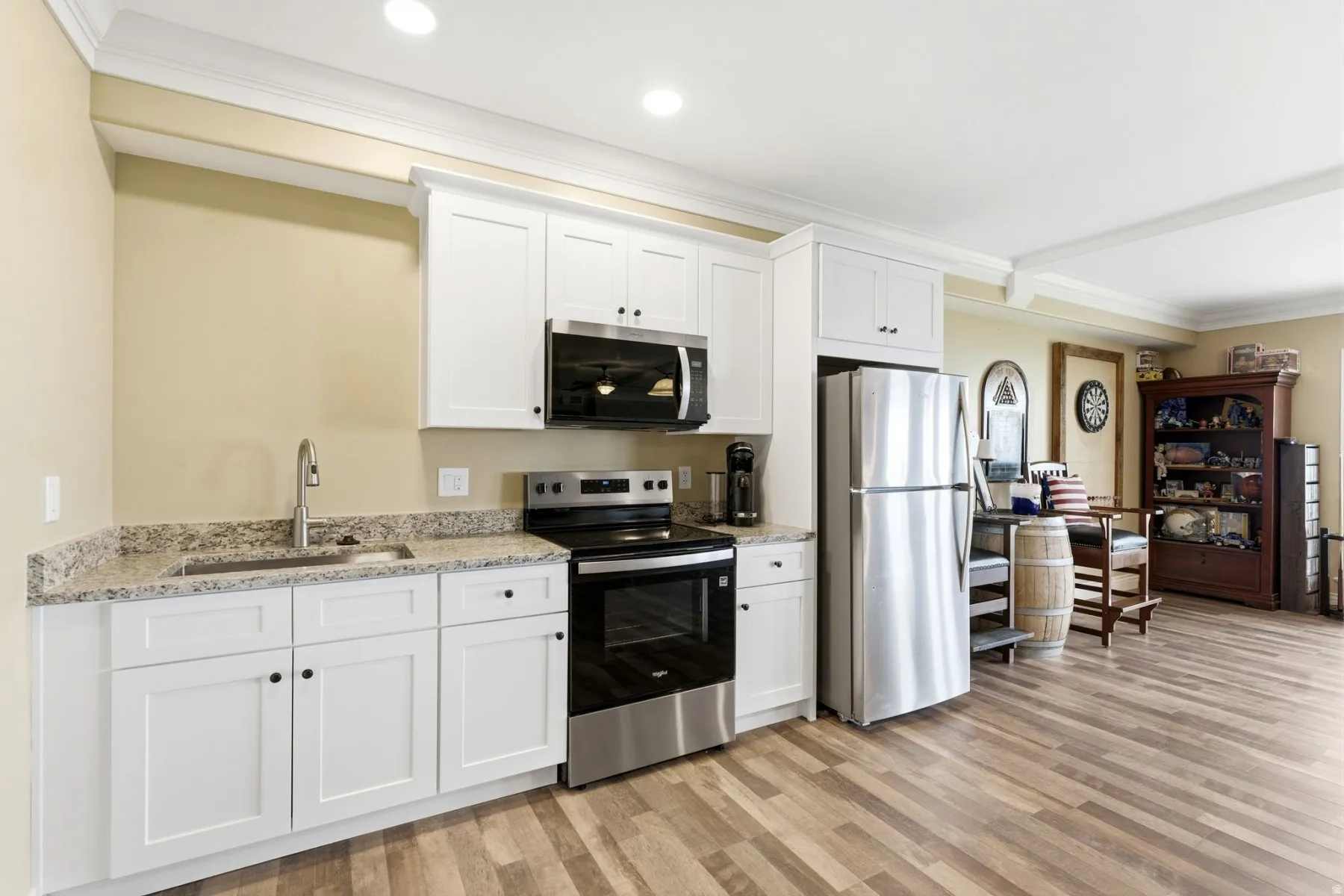 BRAND NEW Basement Kitchen featuring stainless steel appliances,