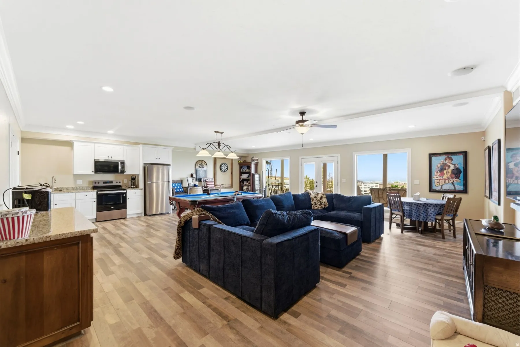 Basement living room with great views