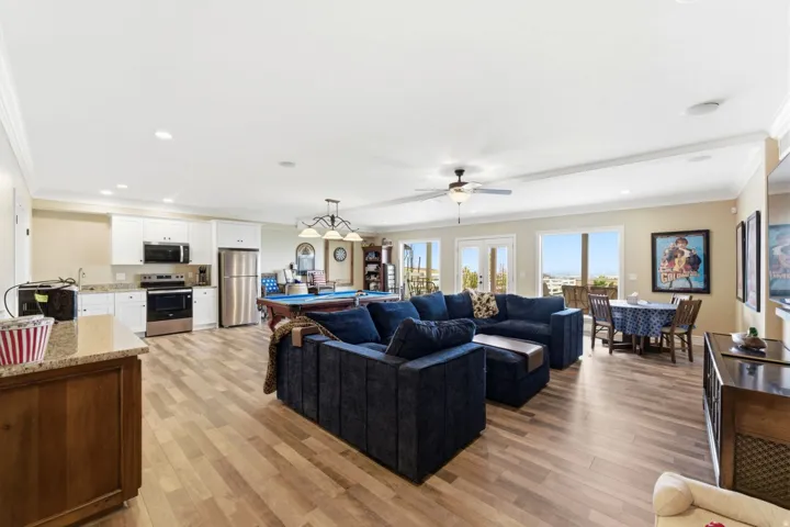 Basement living room with great views