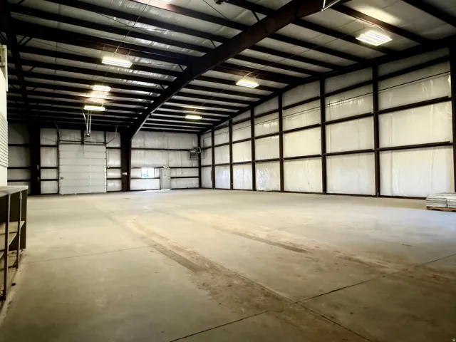 Garage with metal wall