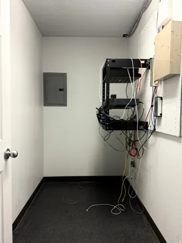 Interior space with electric panel