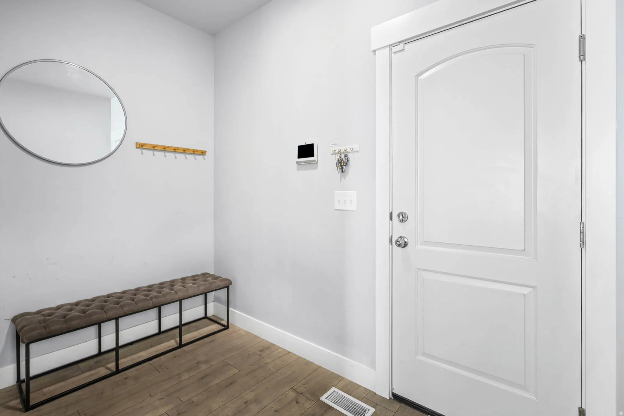 Doorway from garage into mudroom area