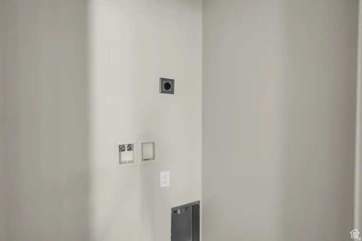 Laundry area with electric dryer hookup and hookup for a washing machine