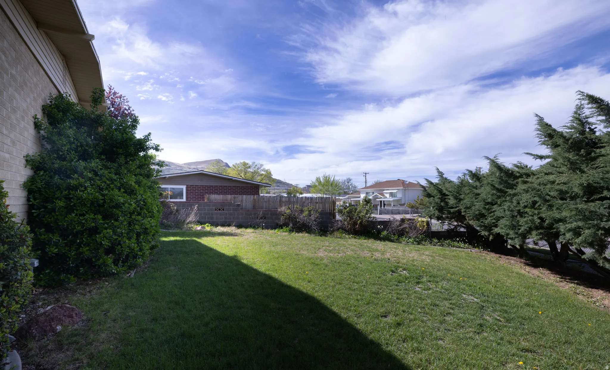 View of fenced yard