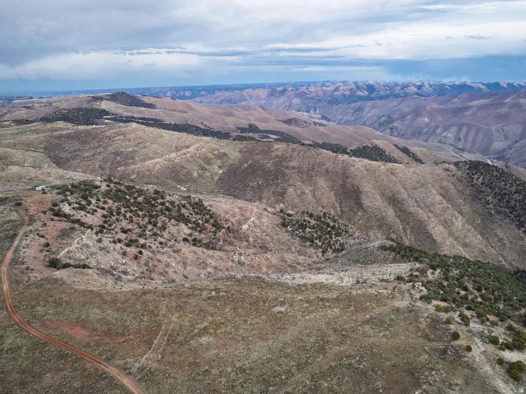 Bird's eye view of a mountain backdrop