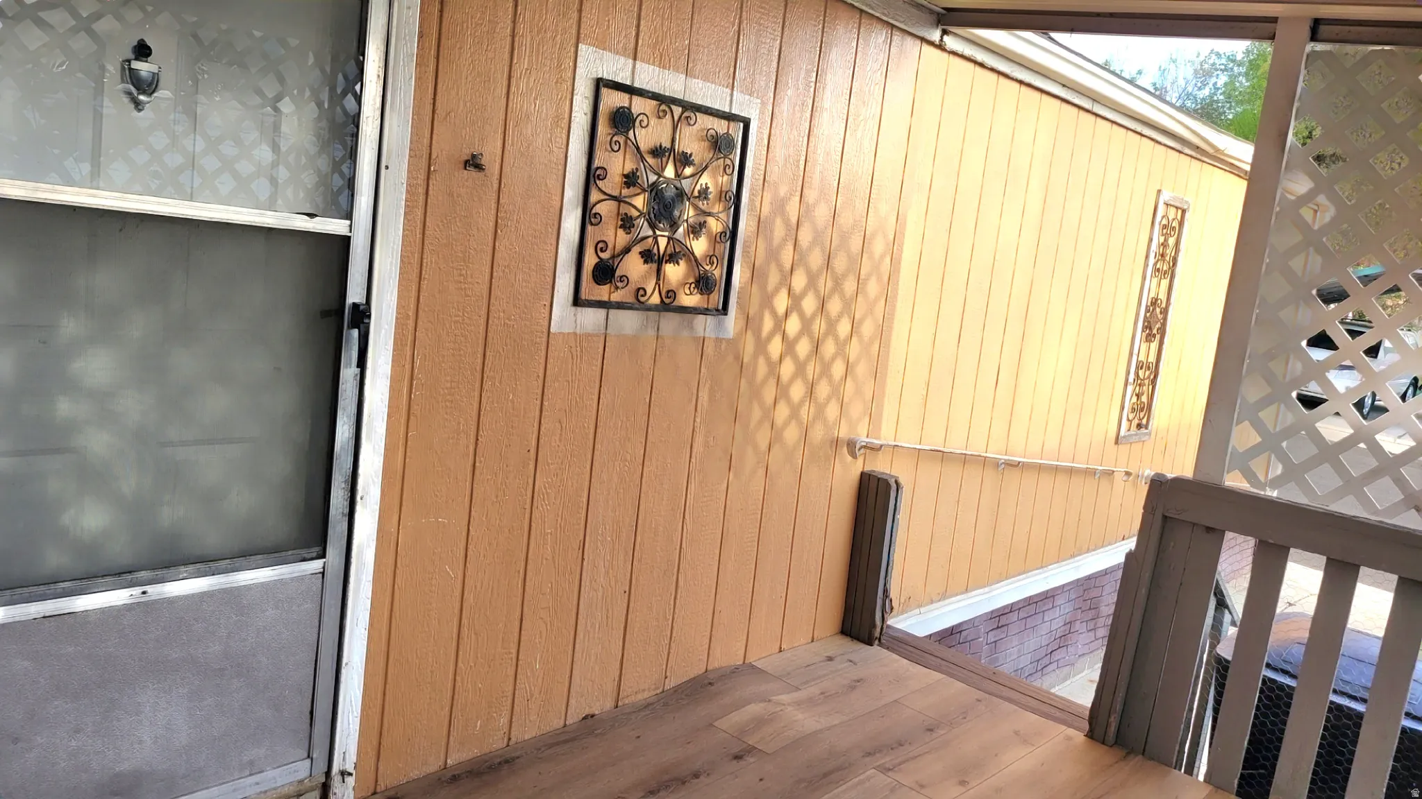 Exterior view of wooden walls