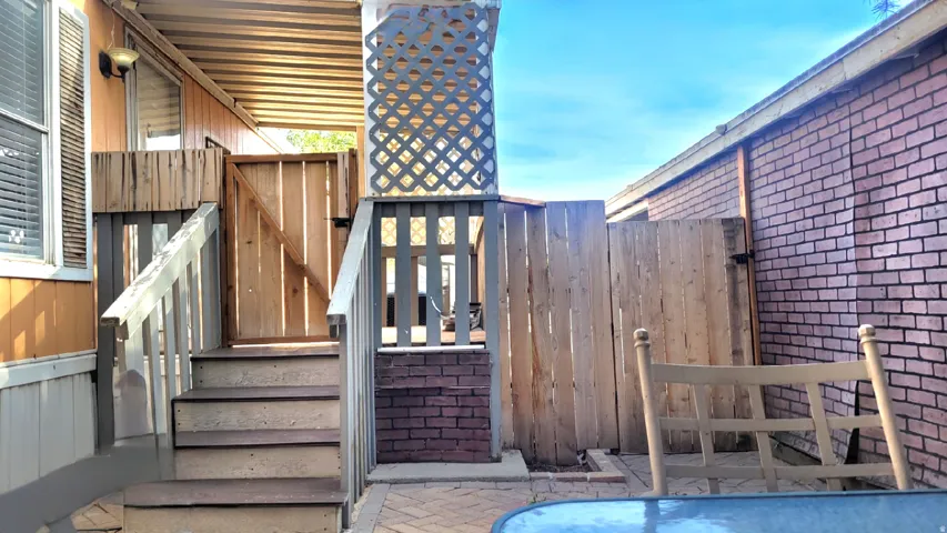 Wooden terrace with a gate