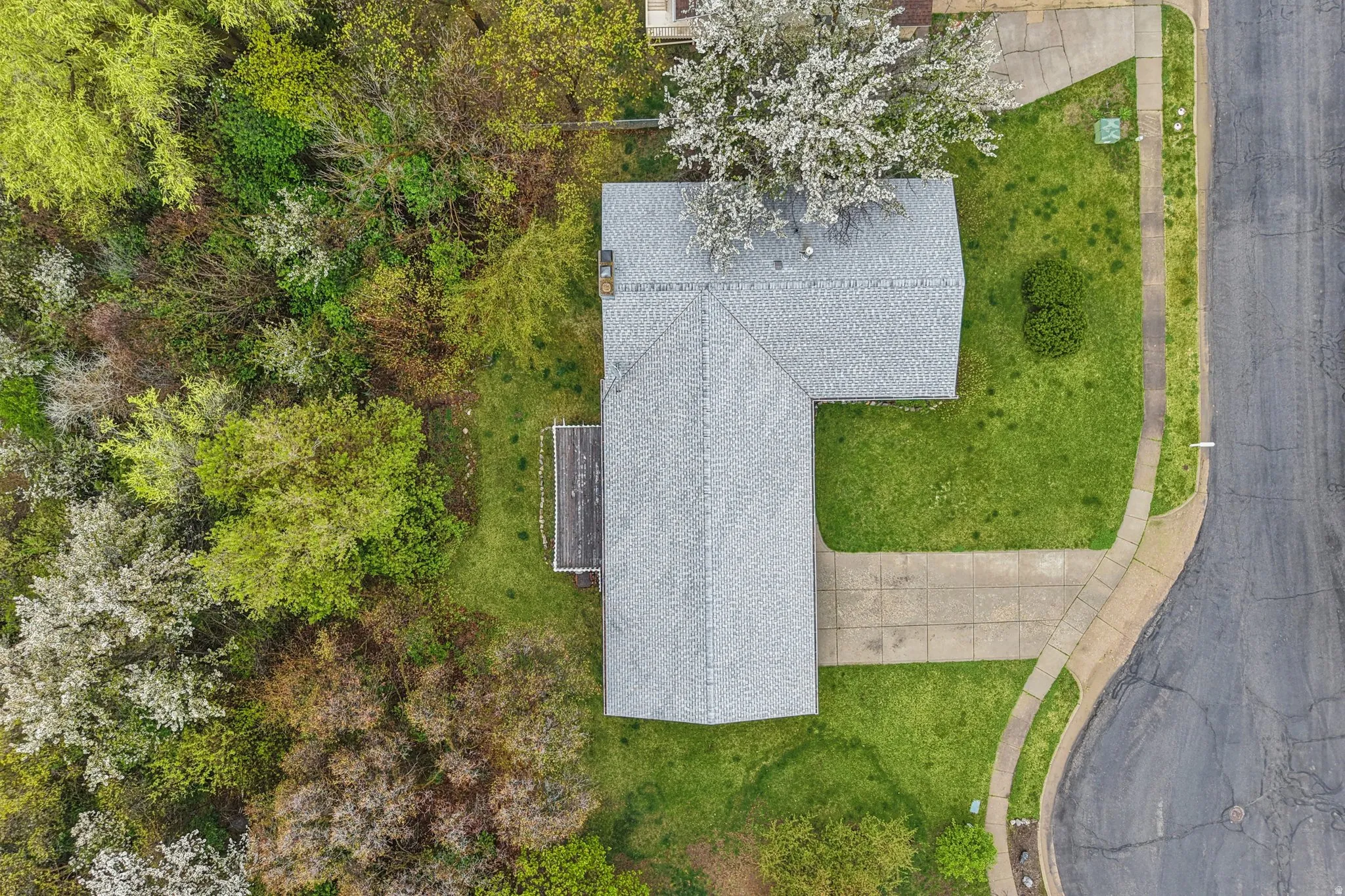 View from above of property
