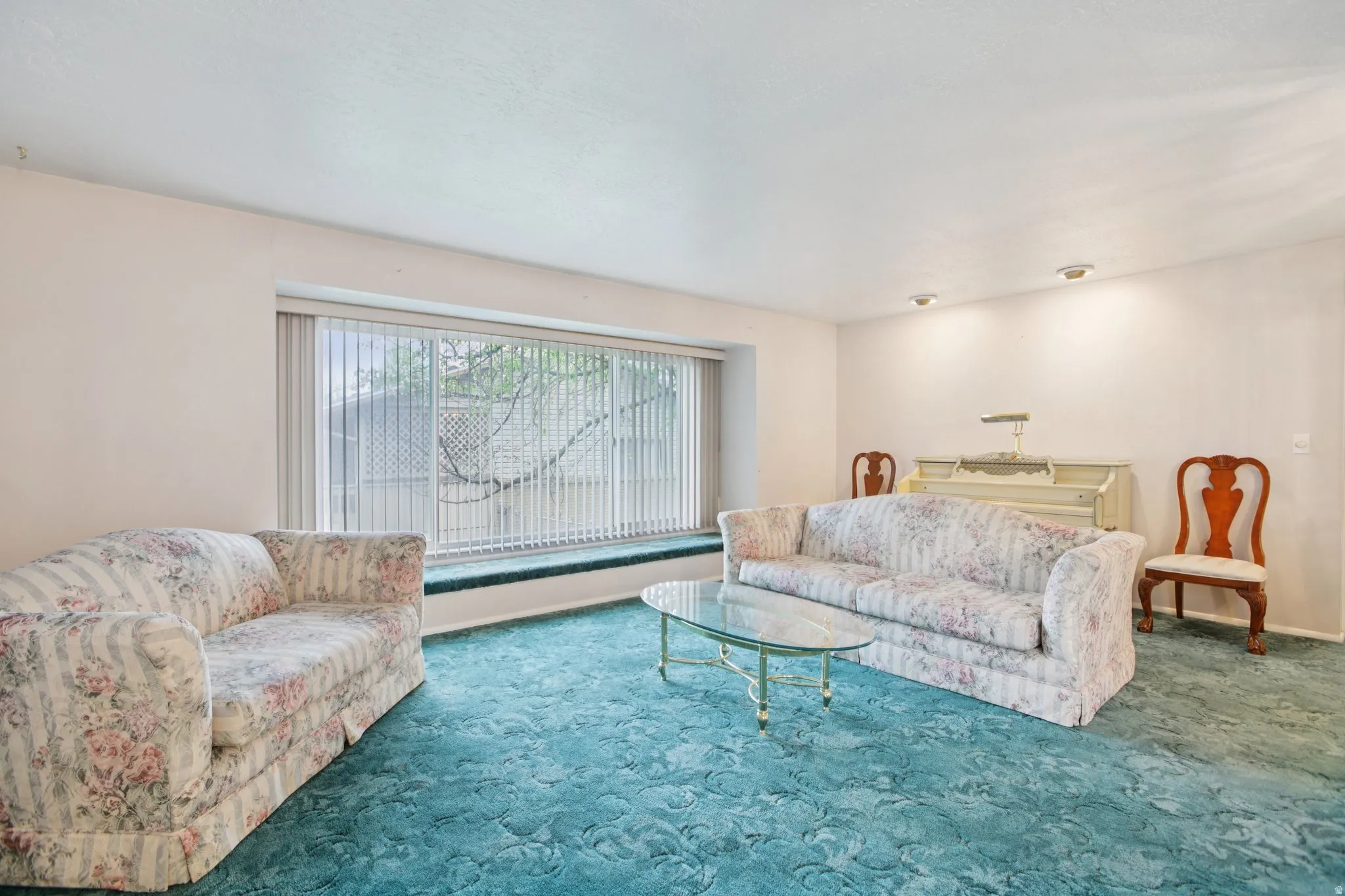 View of carpeted living area