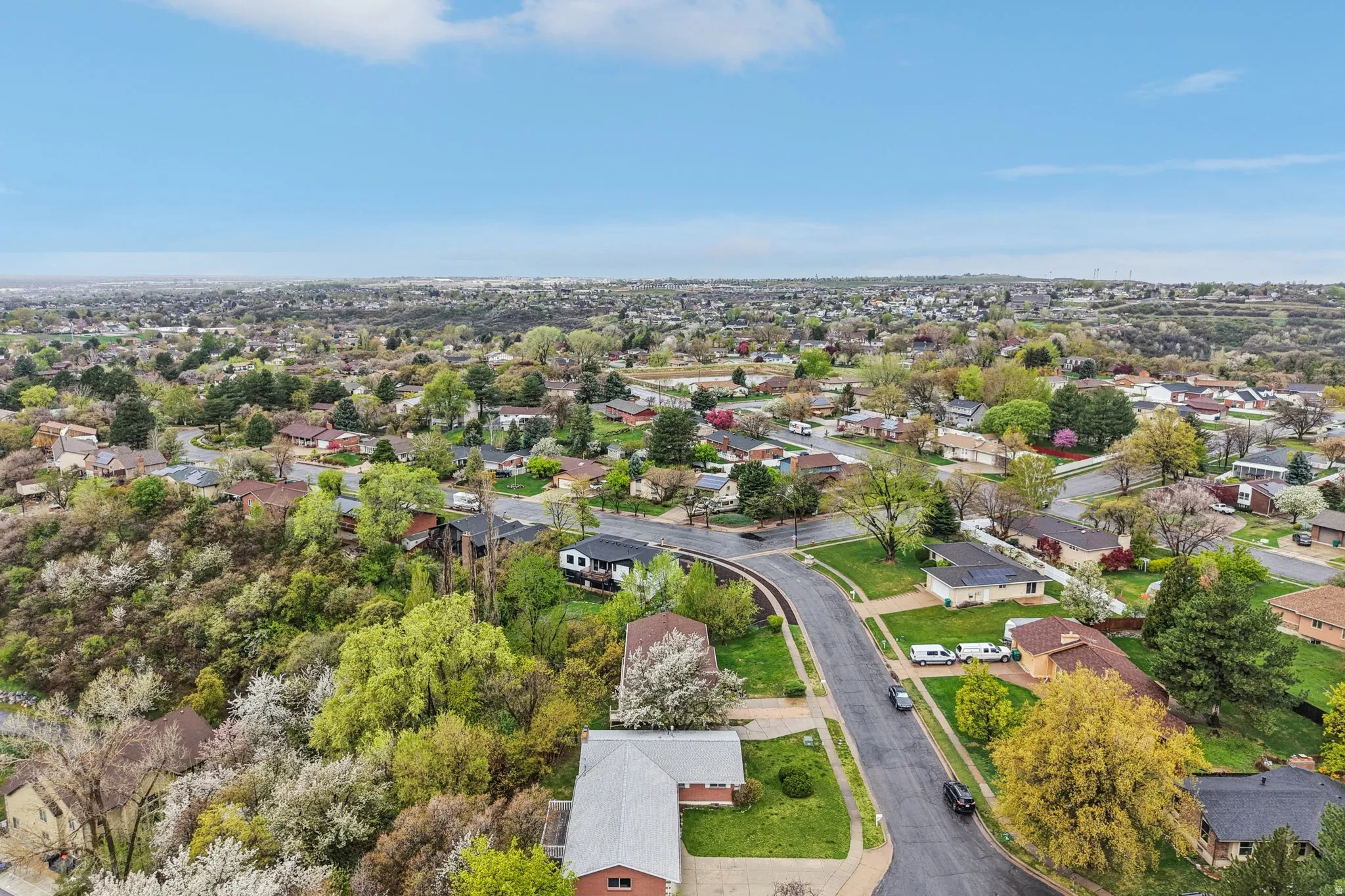 Aerial view of residential area