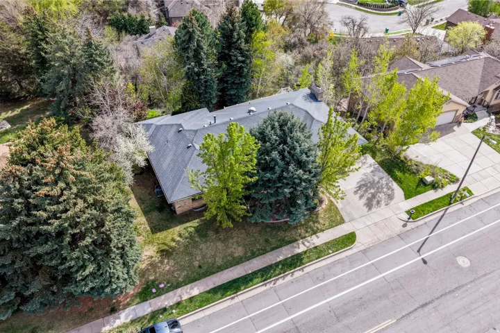 Aerial view of residential area.