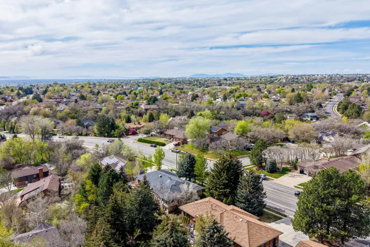 Aerial view of residential area.