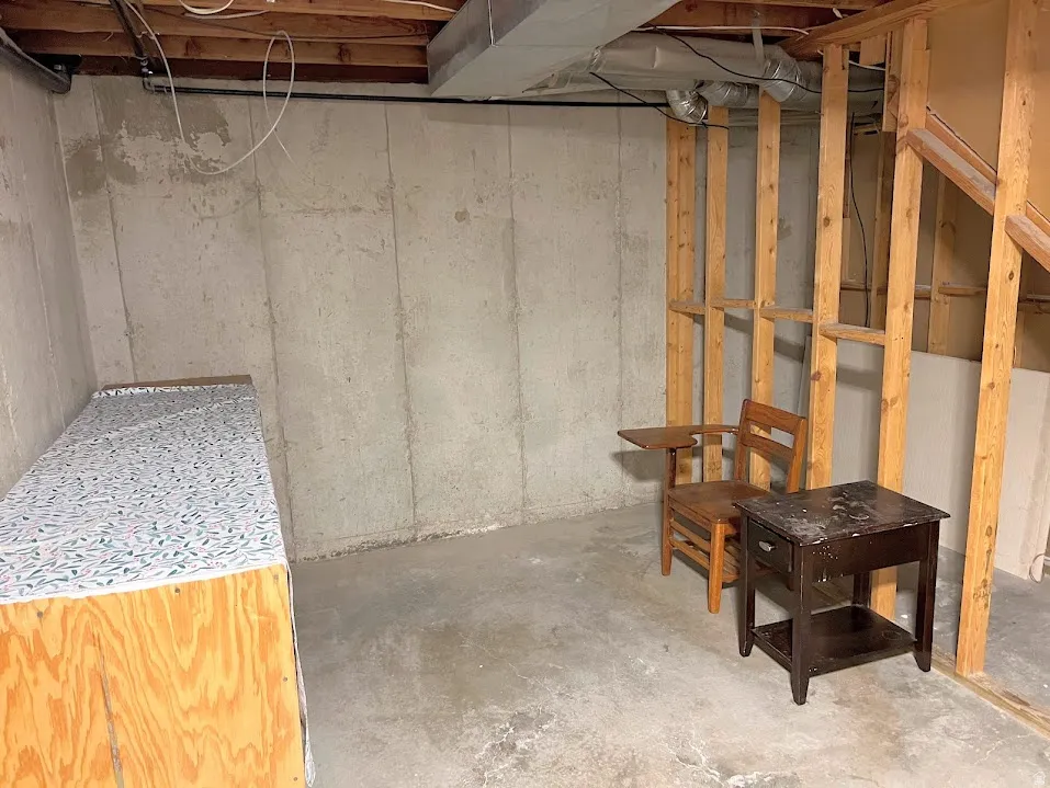 View of unfinished basement