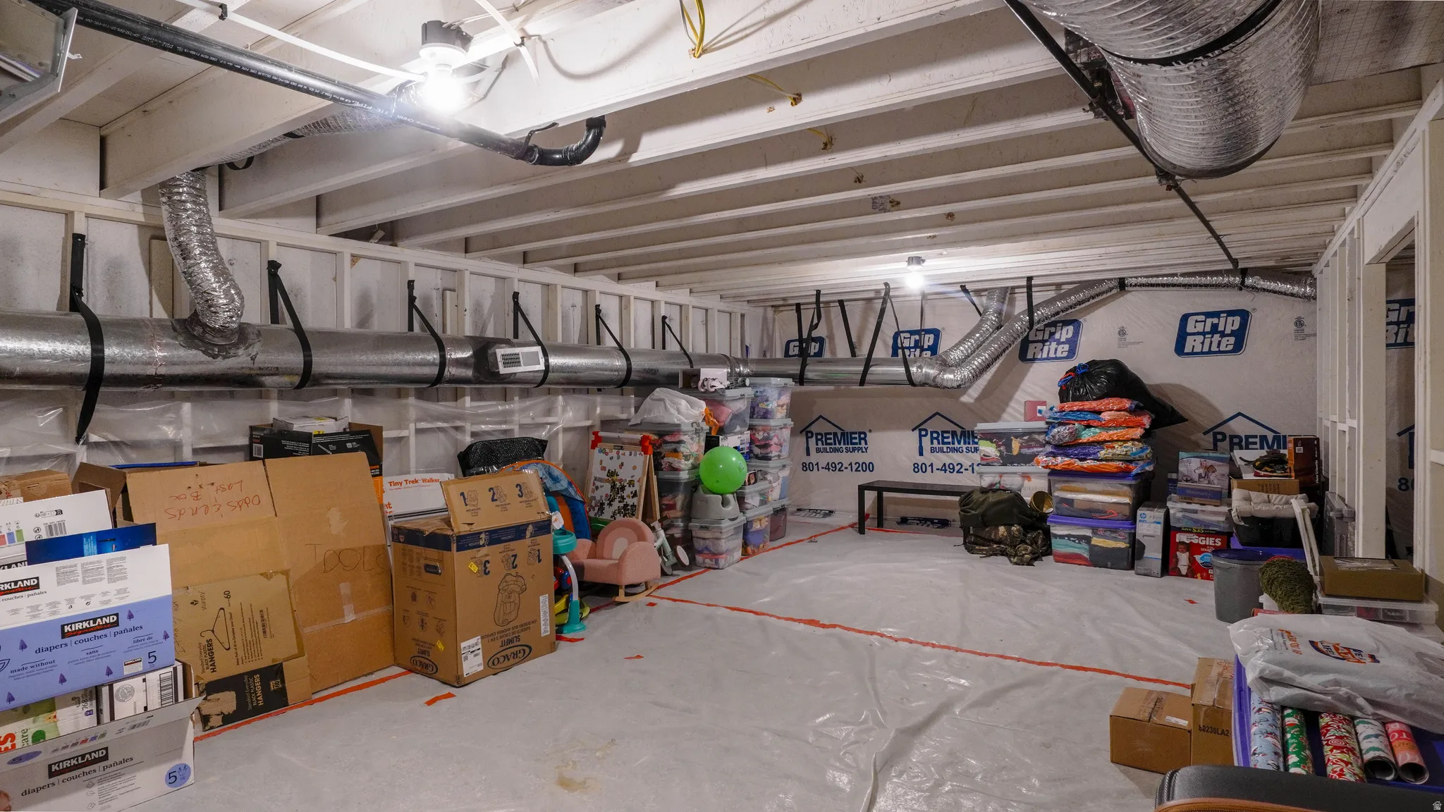 View of unfinished crawlspace