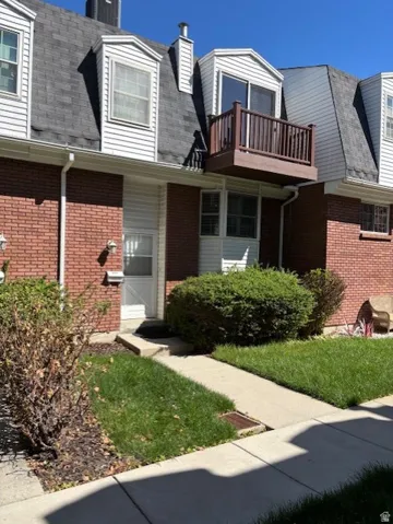 View of front entrance of house.