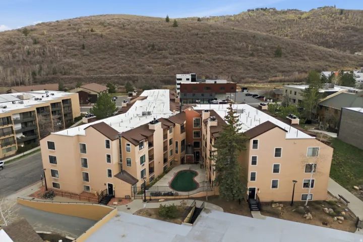 Bird's eye view of a mountain backdrop