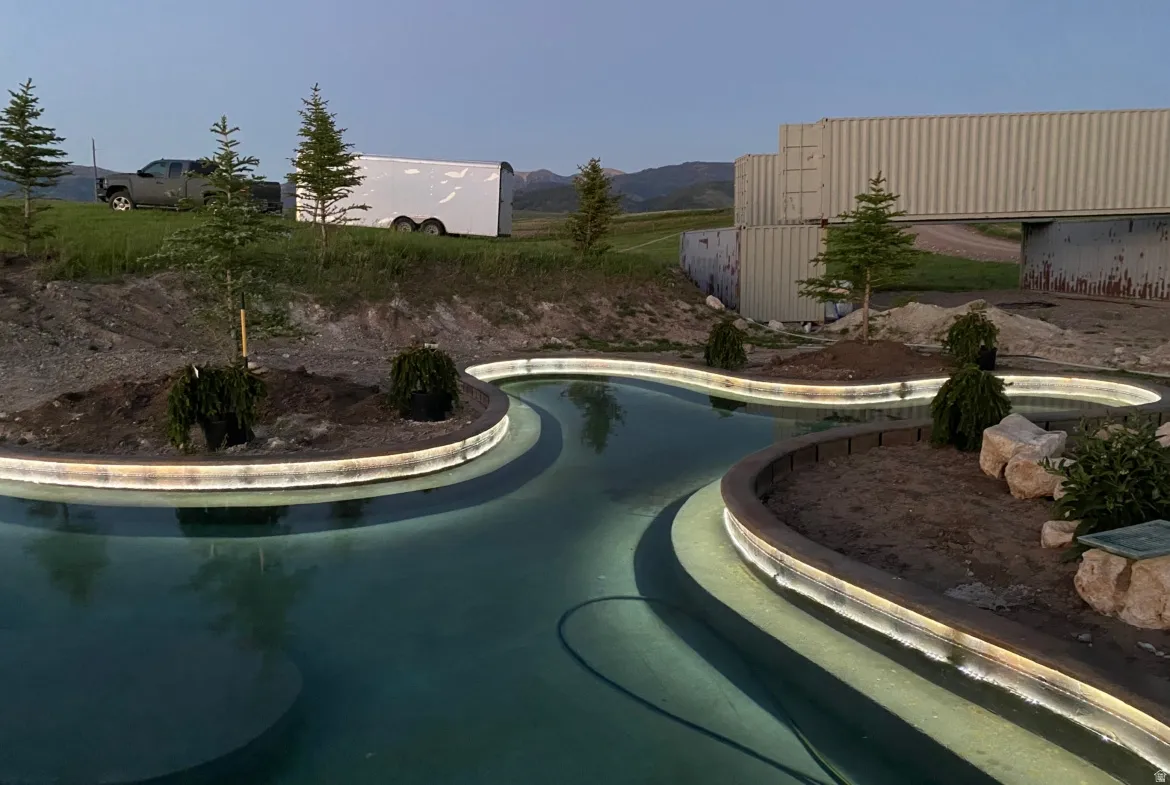 Outdoor pool with a mountain view