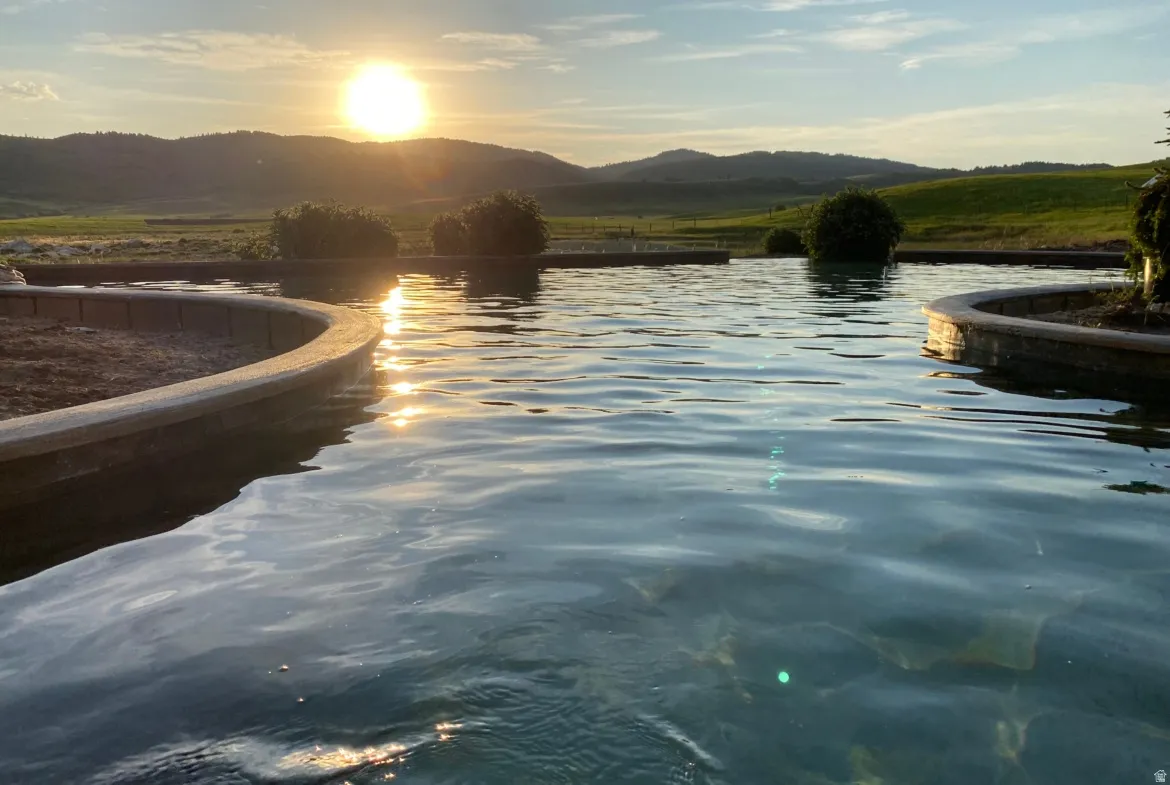 Water view with a mountainous background