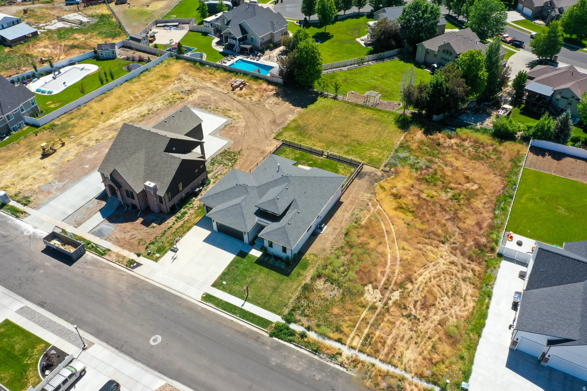Aerial view of residential area