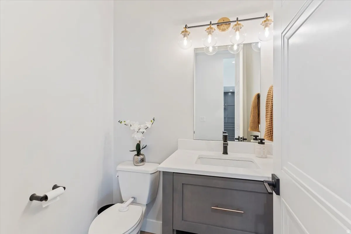 Half bath with toilet and vanity