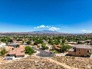 Mountain view with nearby suburban area