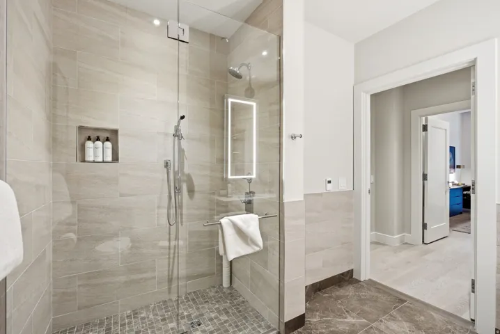 Bathroom with a shower stall