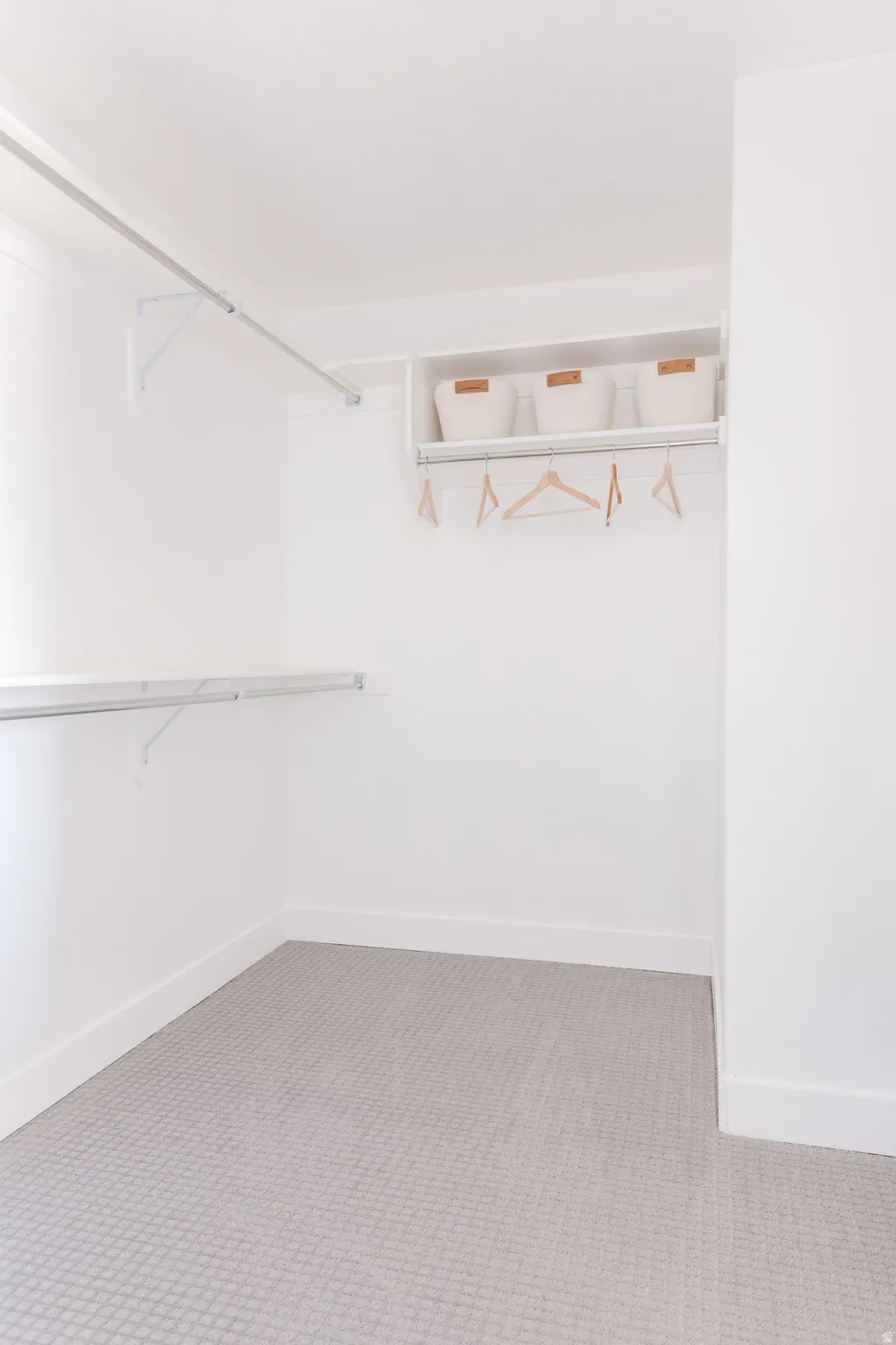 Walk in closet featuring carpet floors