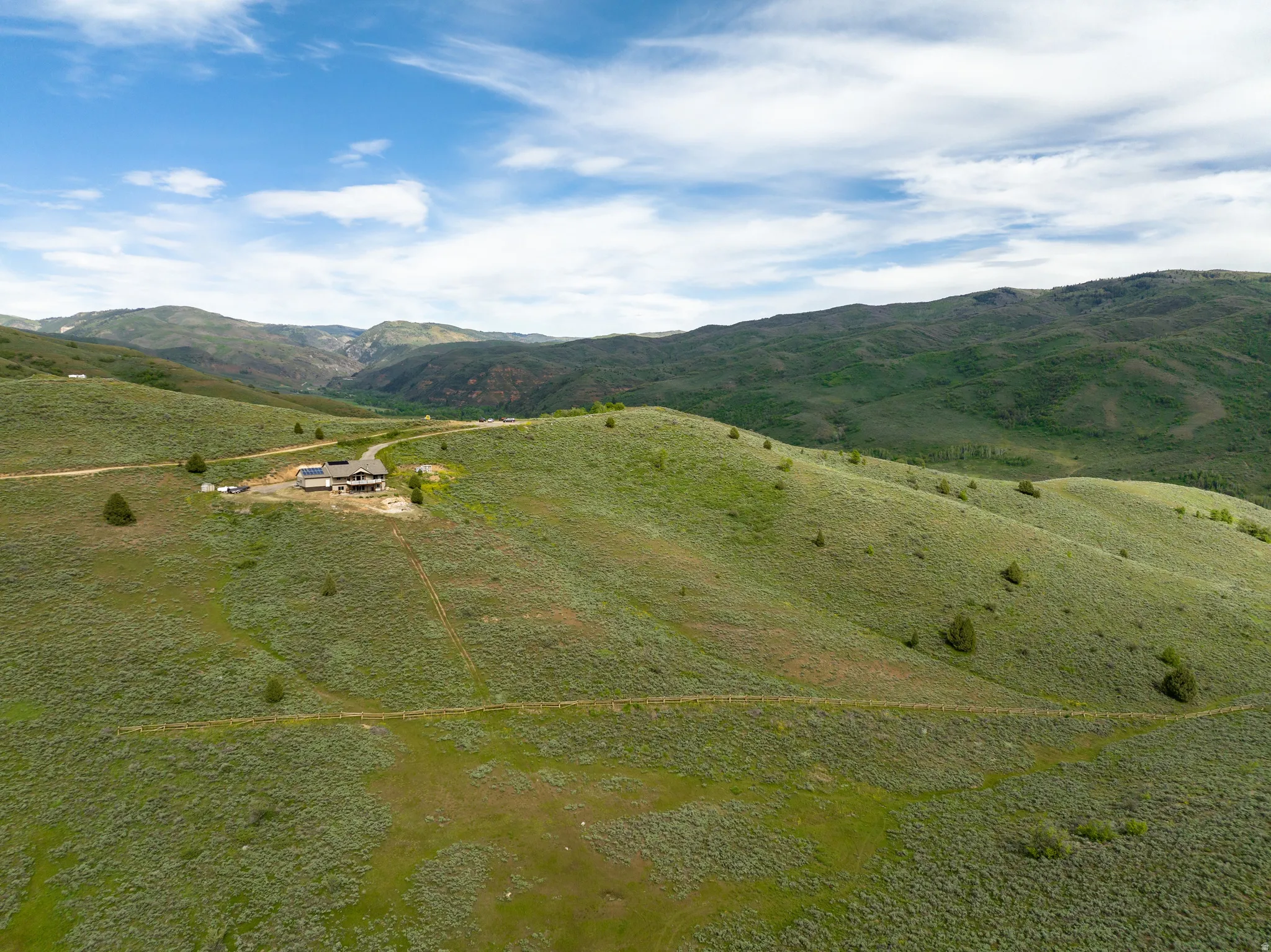 Mountain view with rural landscape