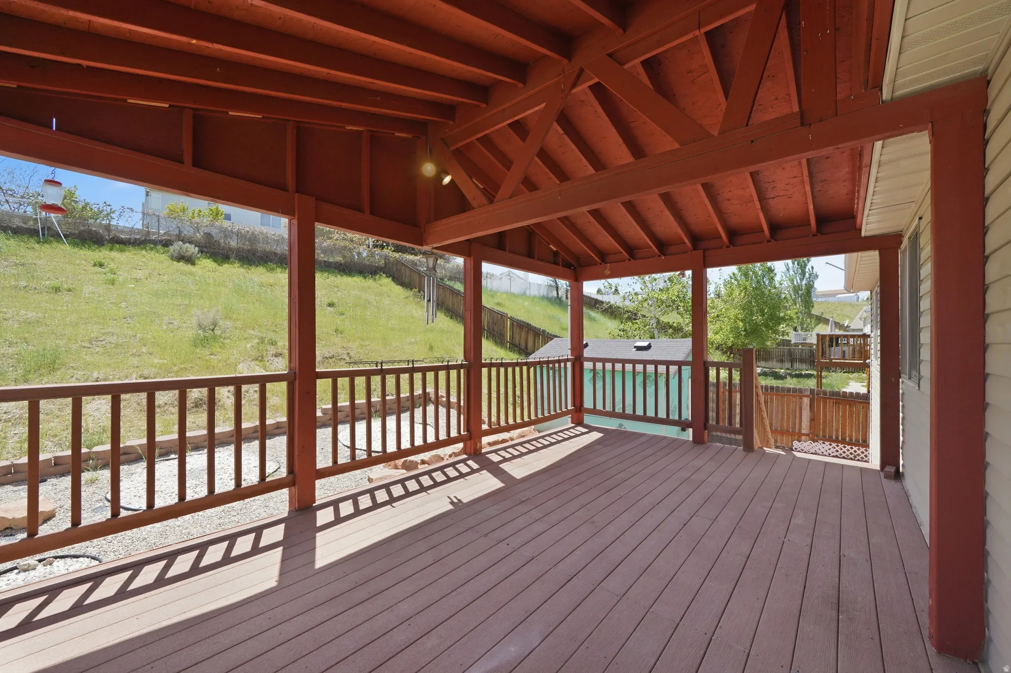 Large covered back deck