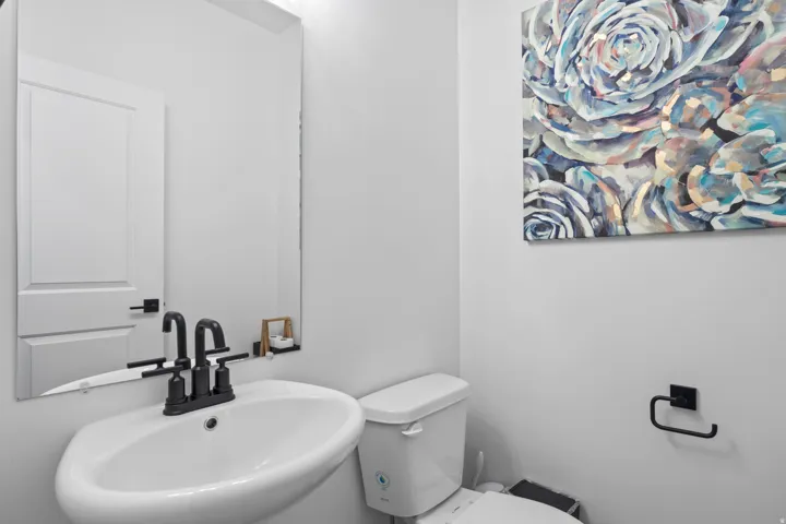 Bathroom with a sink and toilet