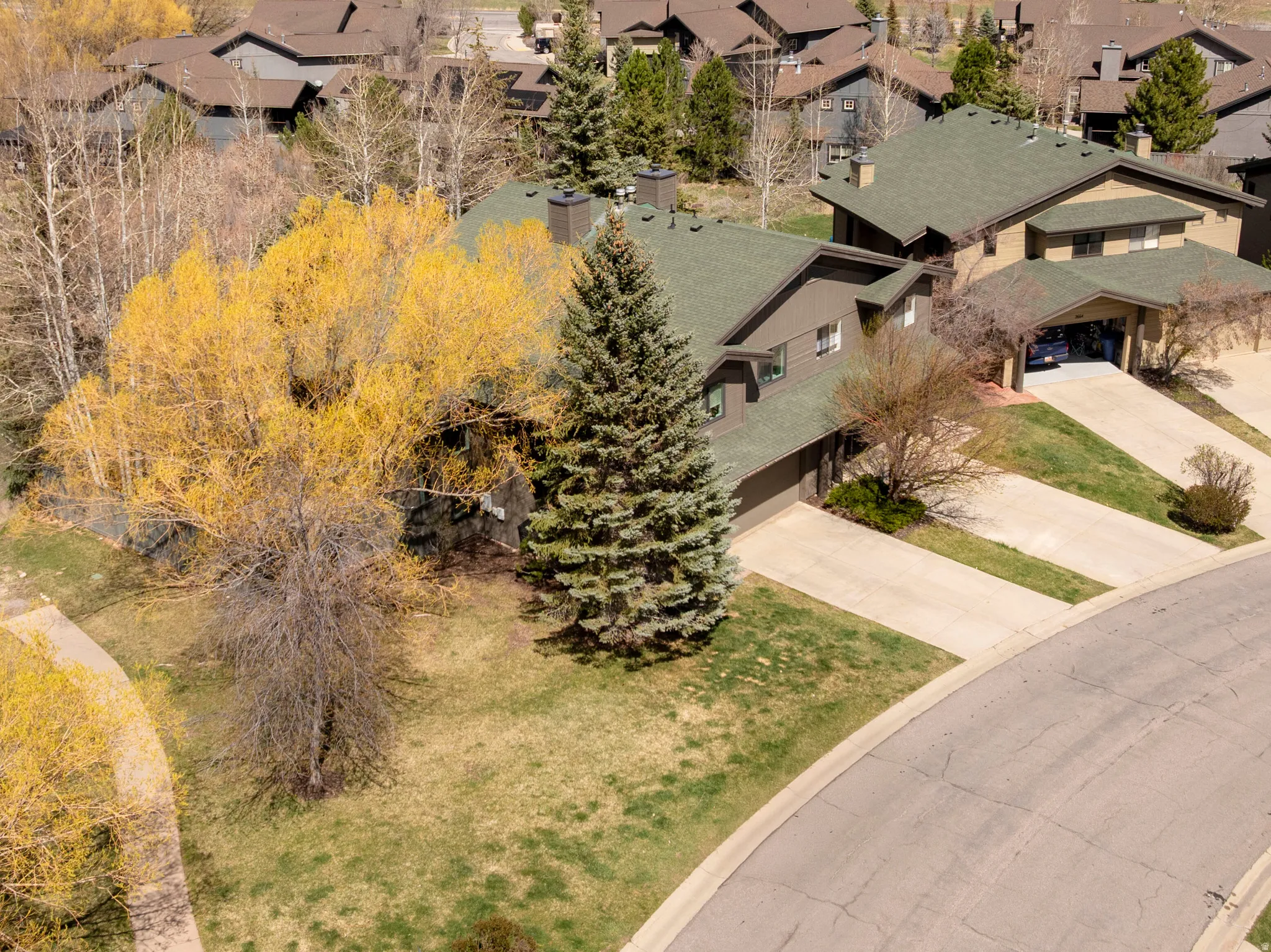 Aerial view of residential area