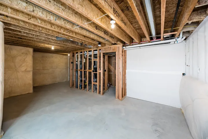 View of unfinished basement