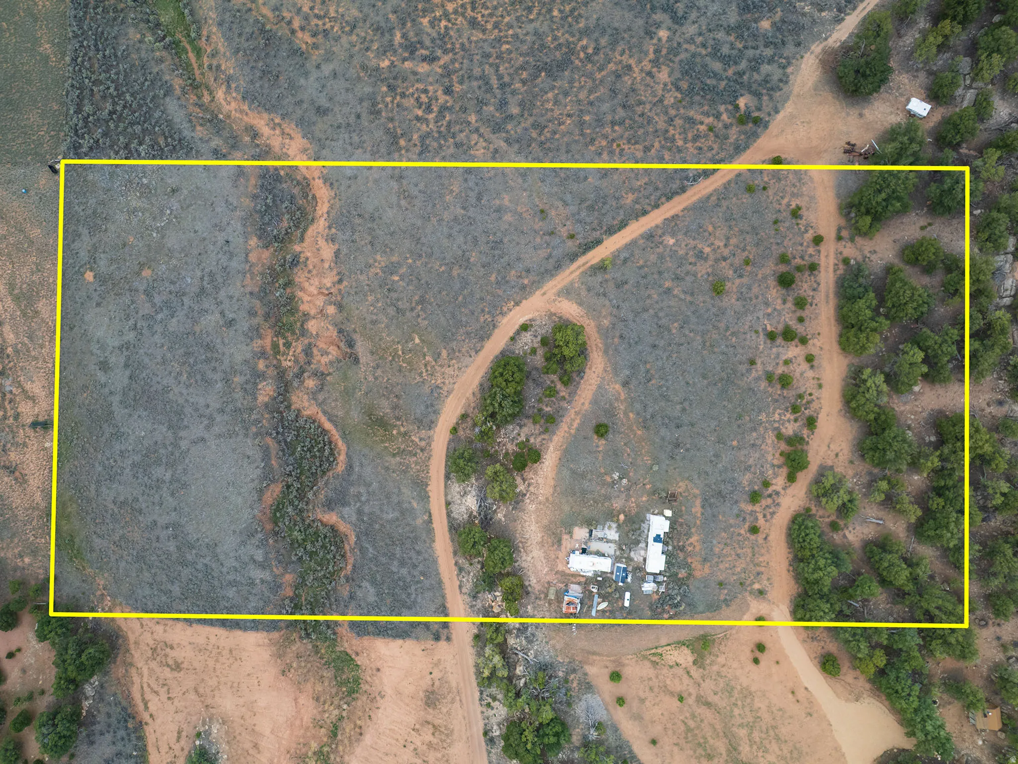 View of rural area with property parcel outlined and a desert landscape