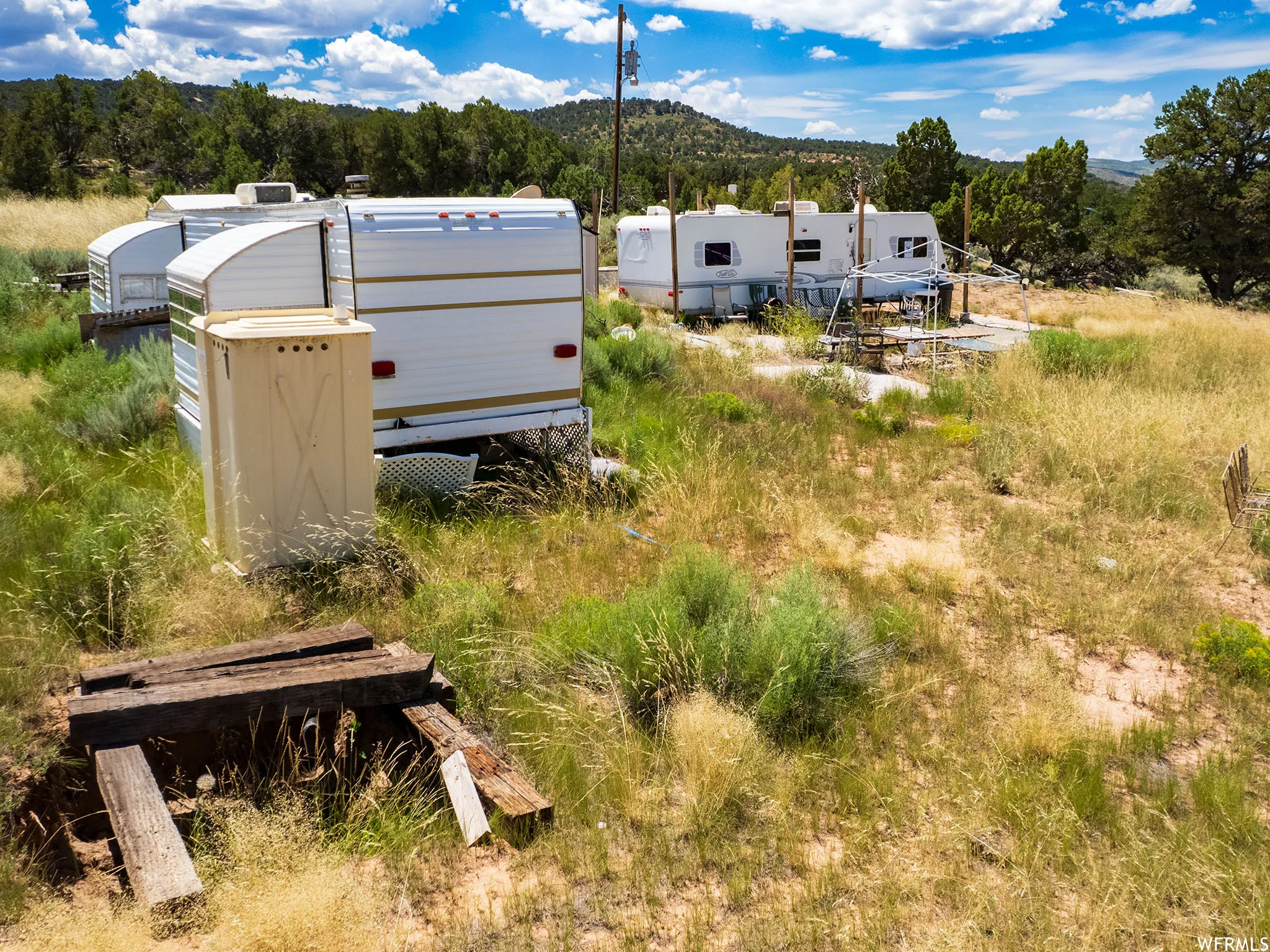 View of yard with a mountain view