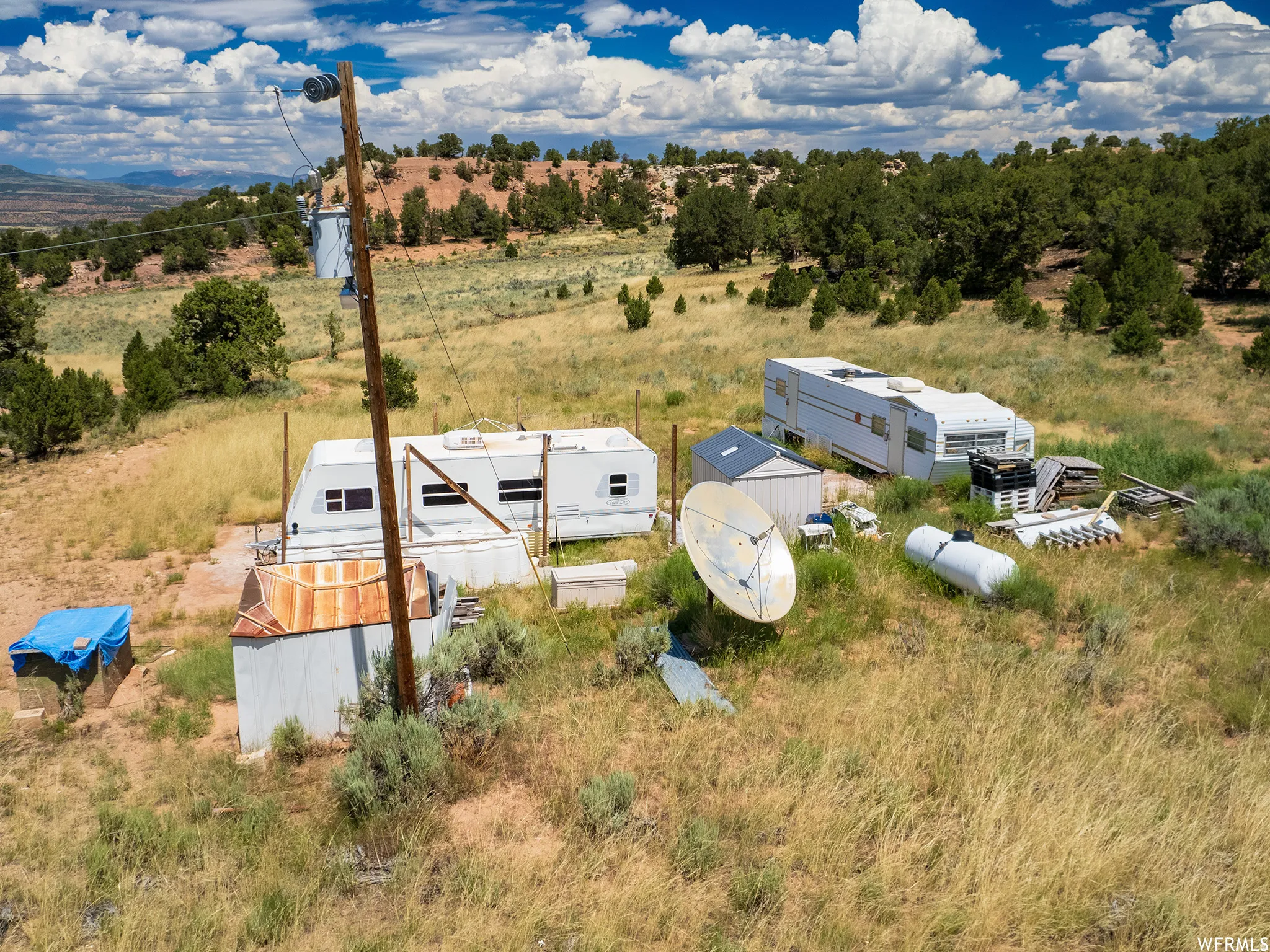 Aerial view of sparsely populated area