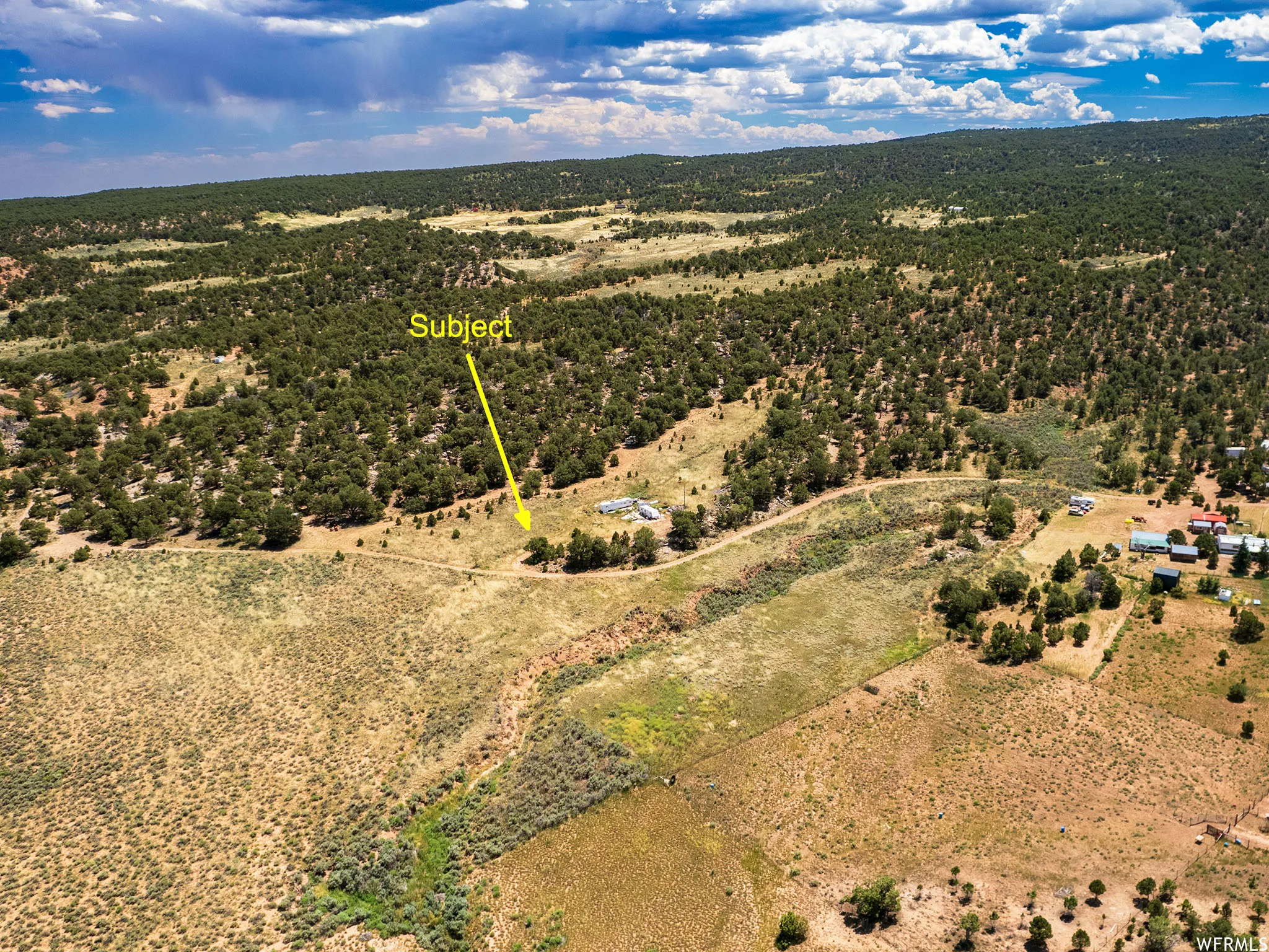 Aerial view of sparsely populated area
