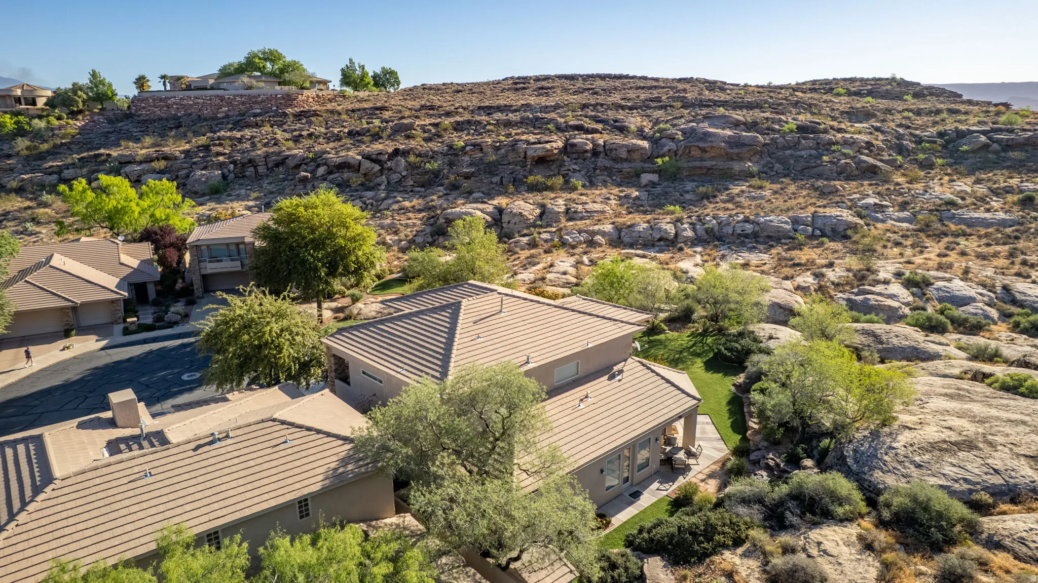 Aerial view of residential area