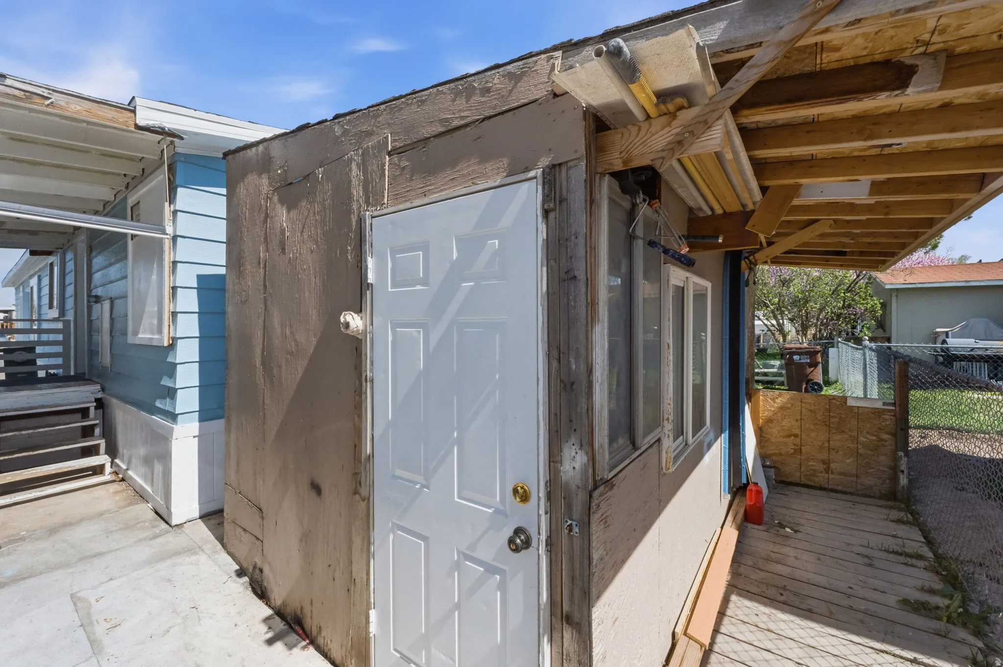 Entrance to property with a deck
