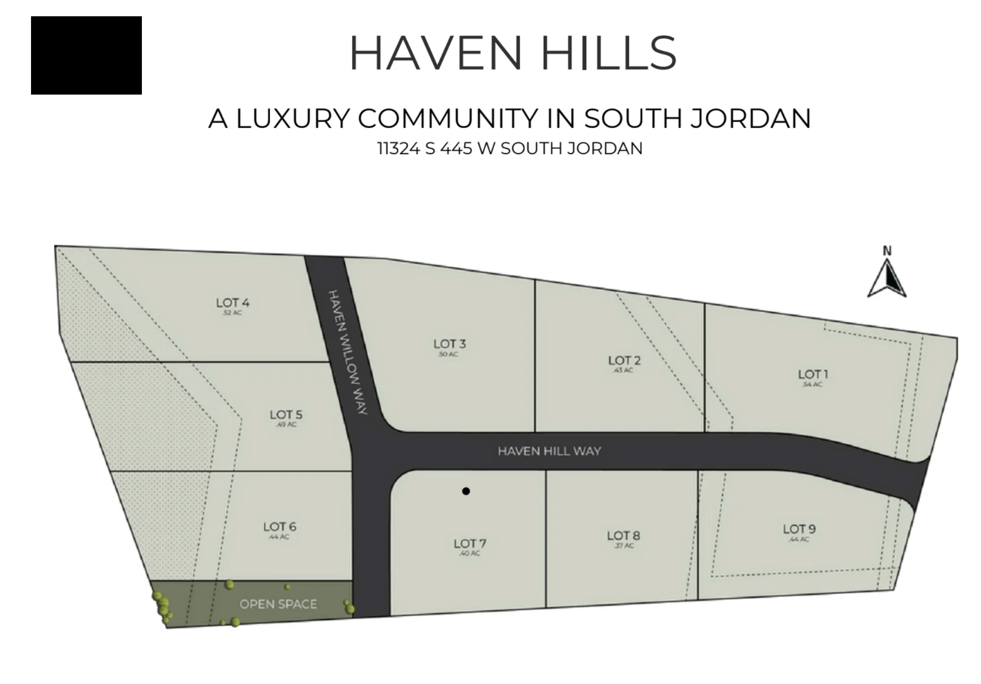 Map showing property parcels