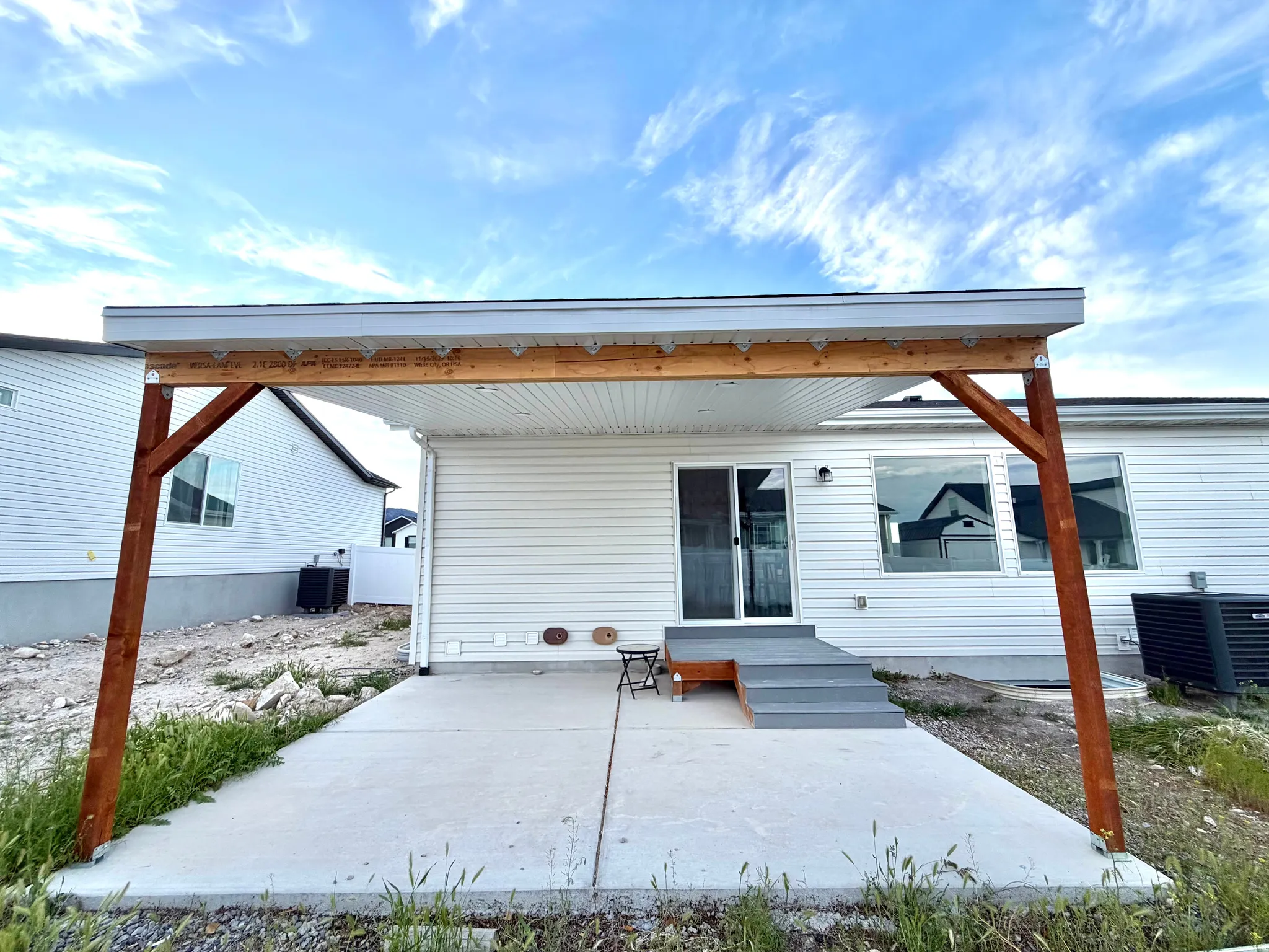 View of front of home featuring a patio area