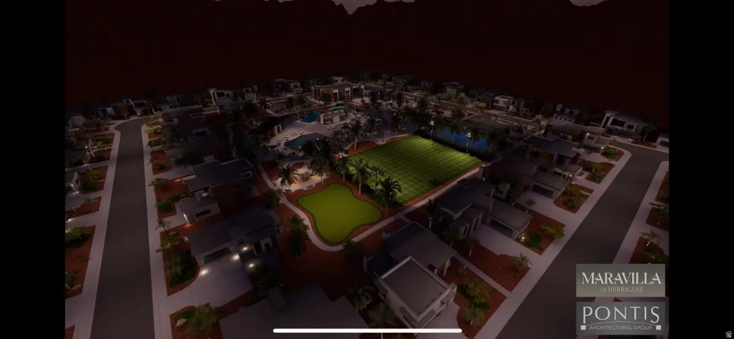 Aerial view at twilight