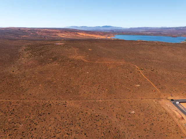 Drone / aerial view of a water and mountain view