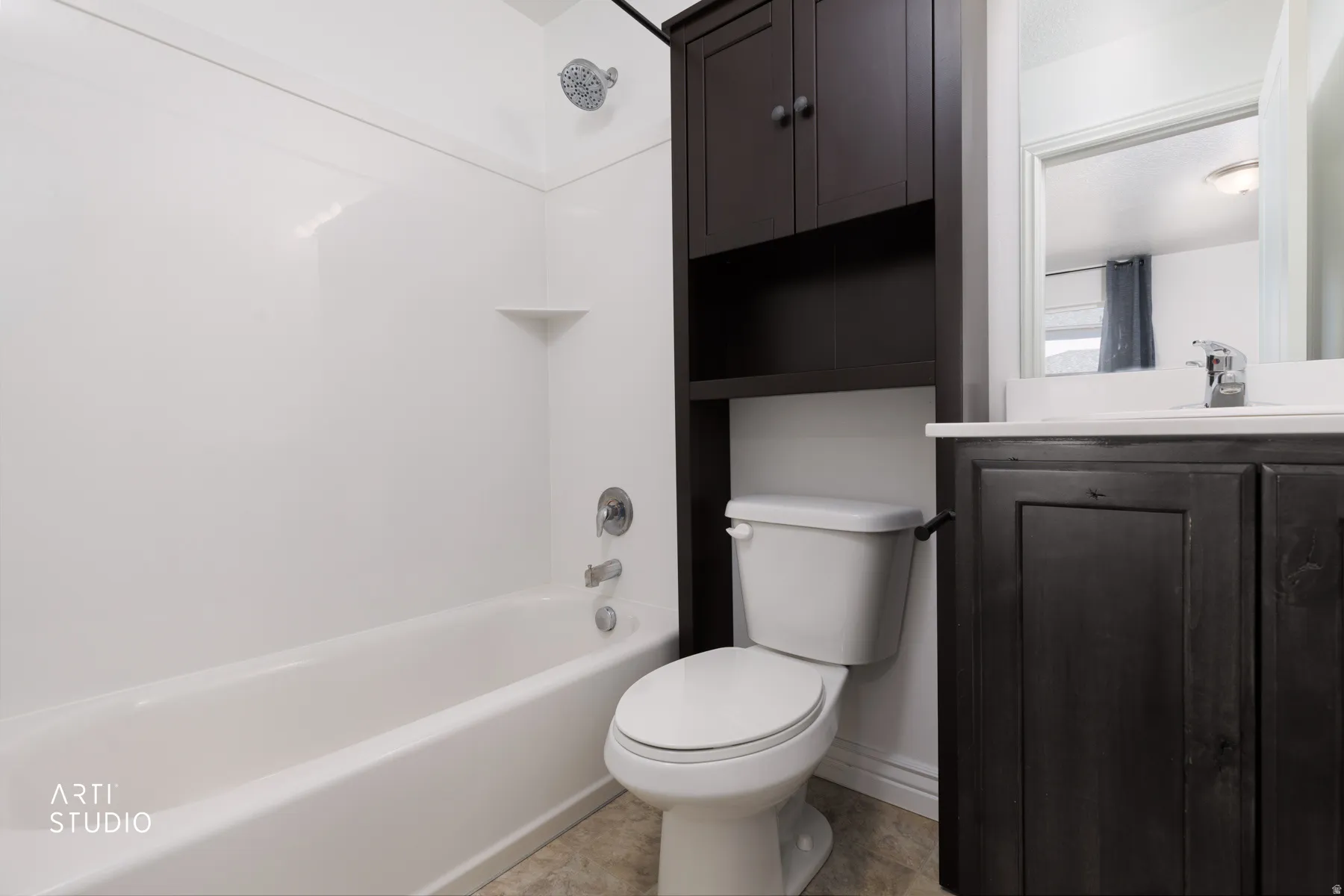 Full bathroom with vanity and  shower combination
