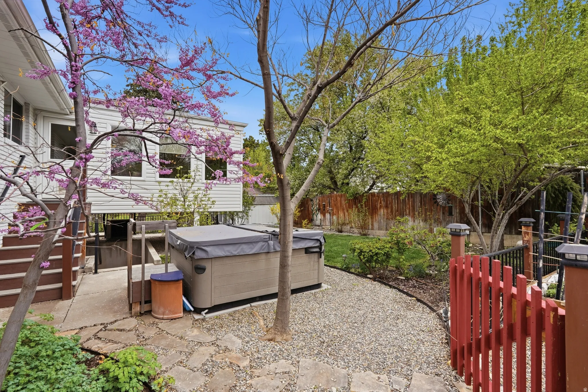 Backyard with Bullfrog Spa