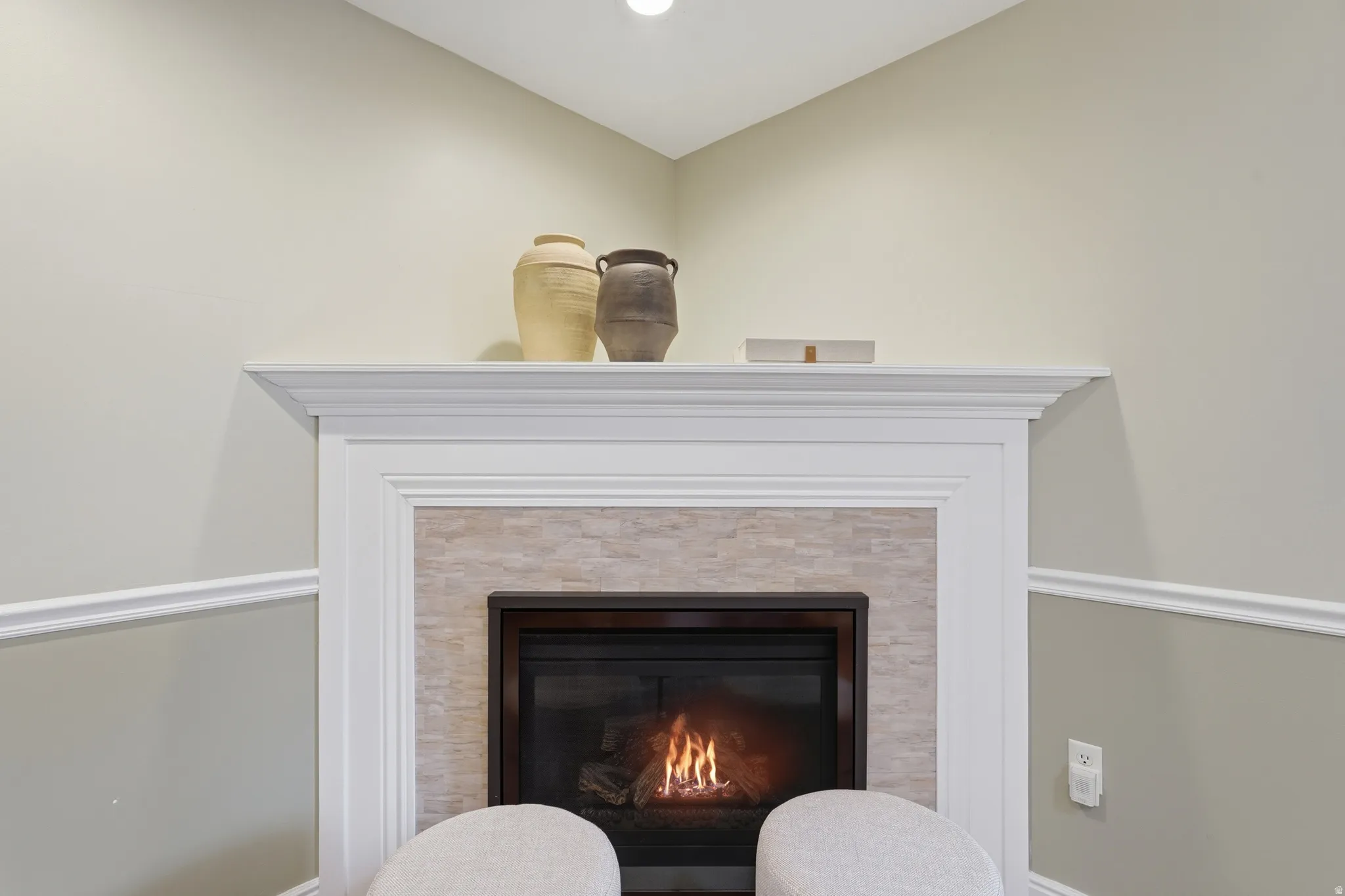 Gas fireplace in family room
