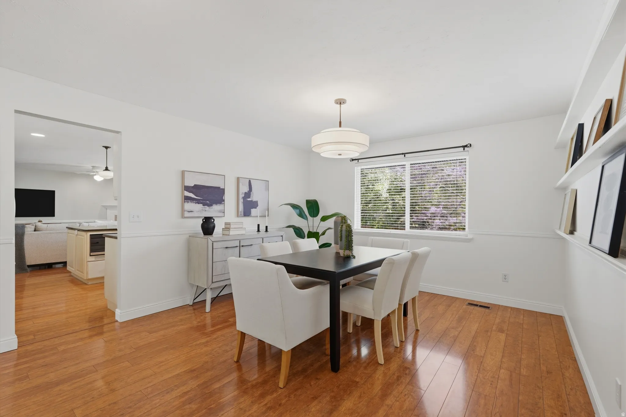 Dining room looking towards kitchen and family room to the right